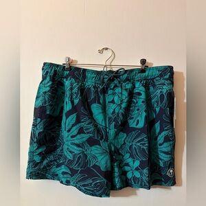 Men’s Trinity Coast size XL Tropical Leaf Print Swim Shorts